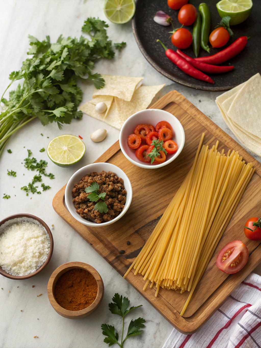 Taco Spaghetti Recipe: A Fusion of Mexican and Italian Flavors ingredients