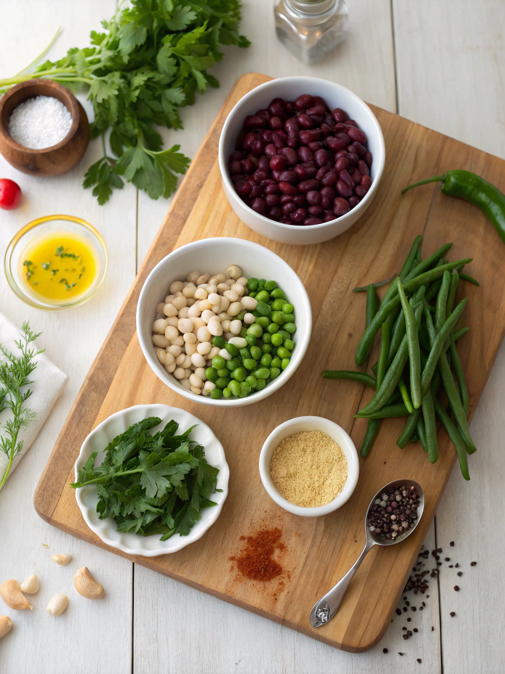 Three-Bean Salad Recipe ingredients