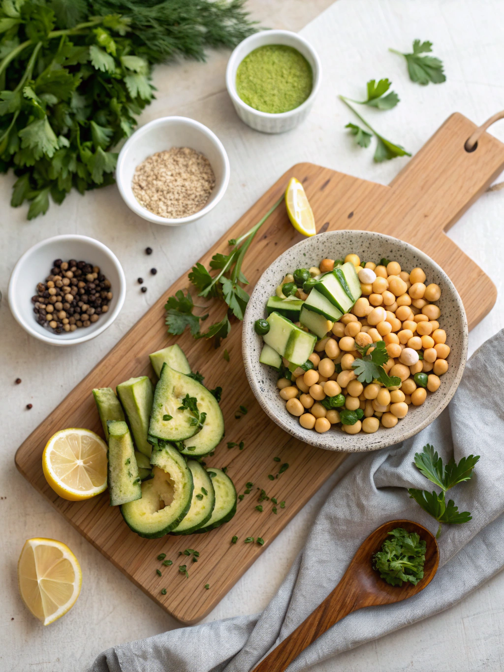 Zucchini, Chickpea, and Avocado Salad Recipe ingredients