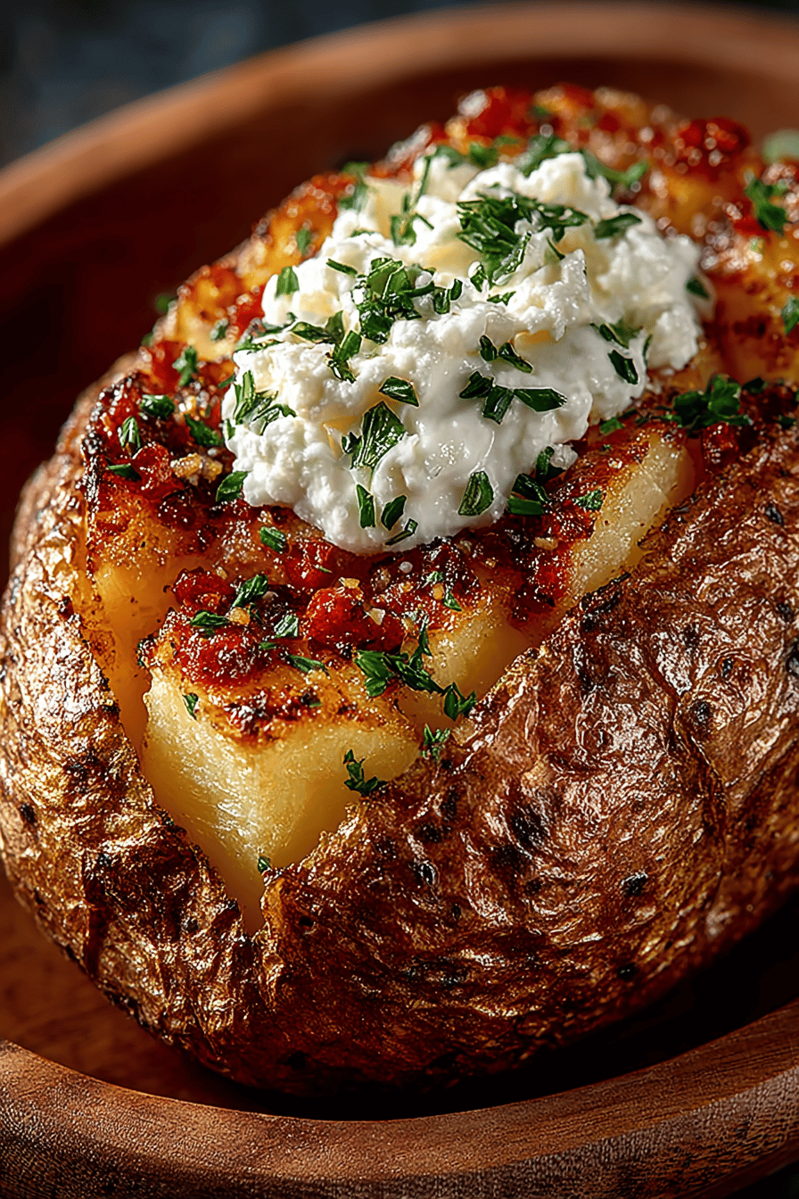 Air Fryer Baked Potato A Crispy-Skinned Delight Recipe slice on plate showing perfect texture and swirl pattern