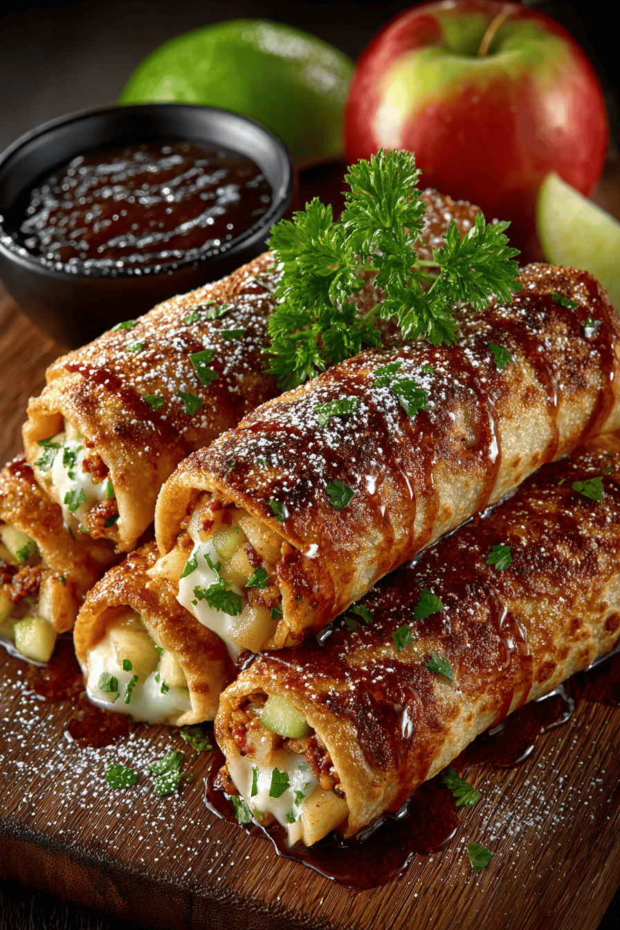 Apple Cinnamon Chimichangas Recipe final dish beautifully presented and ready to serve