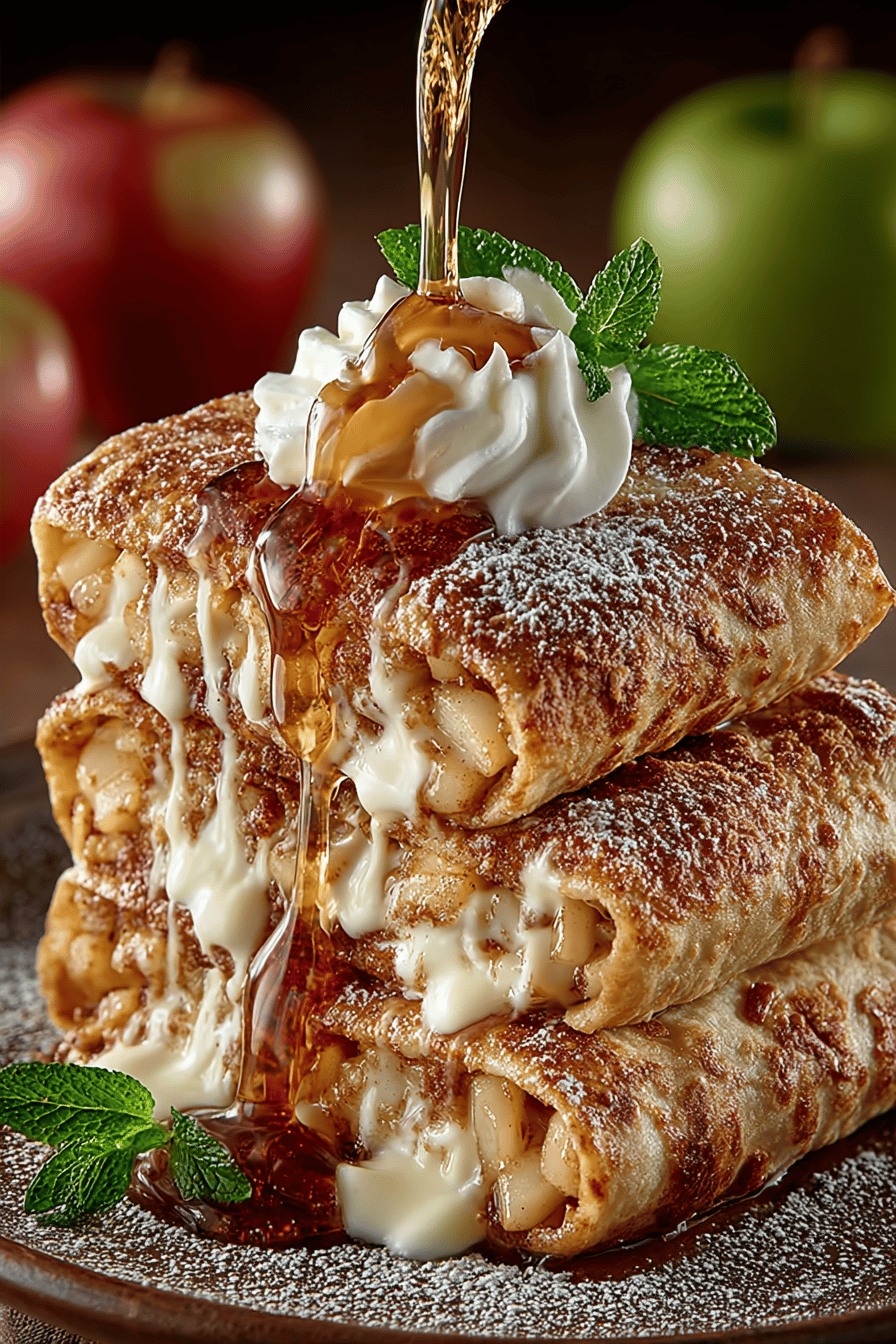 Apple Cinnamon Chimichangas Recipe slice on plate showing perfect texture and swirl pattern