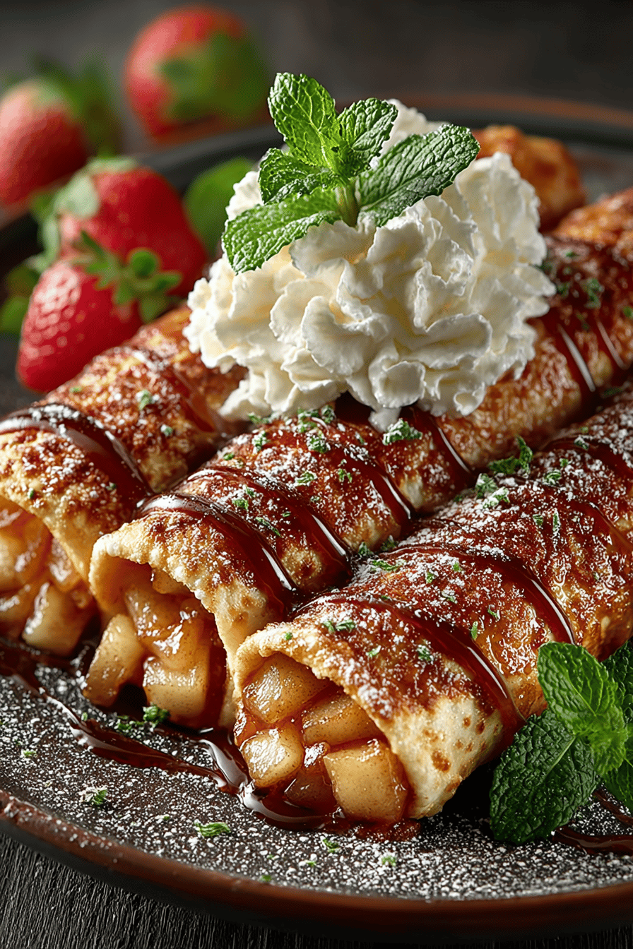 Apple Pie Enchiladas Recipe A Sweet Twist on a Classic Dessert slice on plate showing perfect texture and swirl pattern