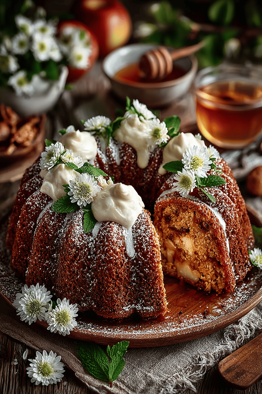 Autumn Glory Apple Bundt Cake Recipe ingredients organized and measured on kitchen counter