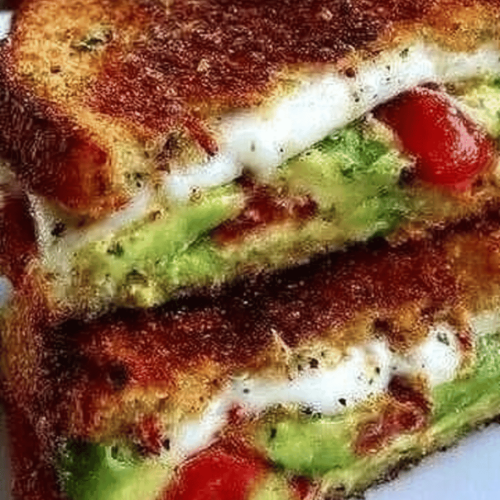 Avocado, Mozzarella, and Tomato Grilled Cheese Sandwich Recipe