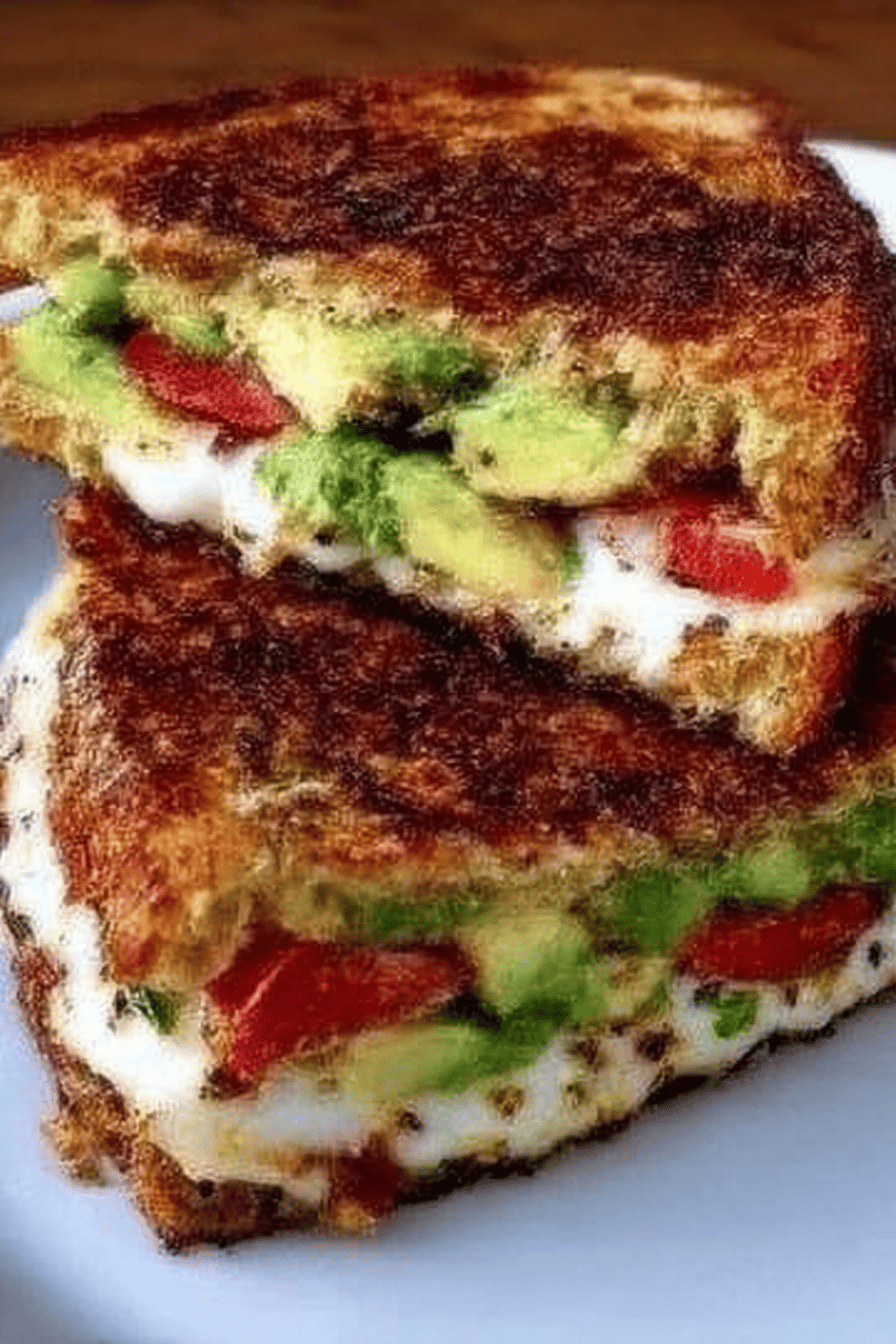 Avocado, Mozzarella, and Tomato Grilled Cheese Sandwich Recipe