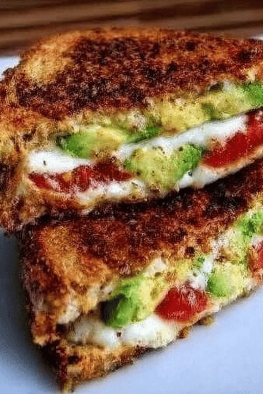 Avocado, Mozzarella, and Tomato Grilled Cheese Sandwich Recipe final dish beautifully presented and ready to serve