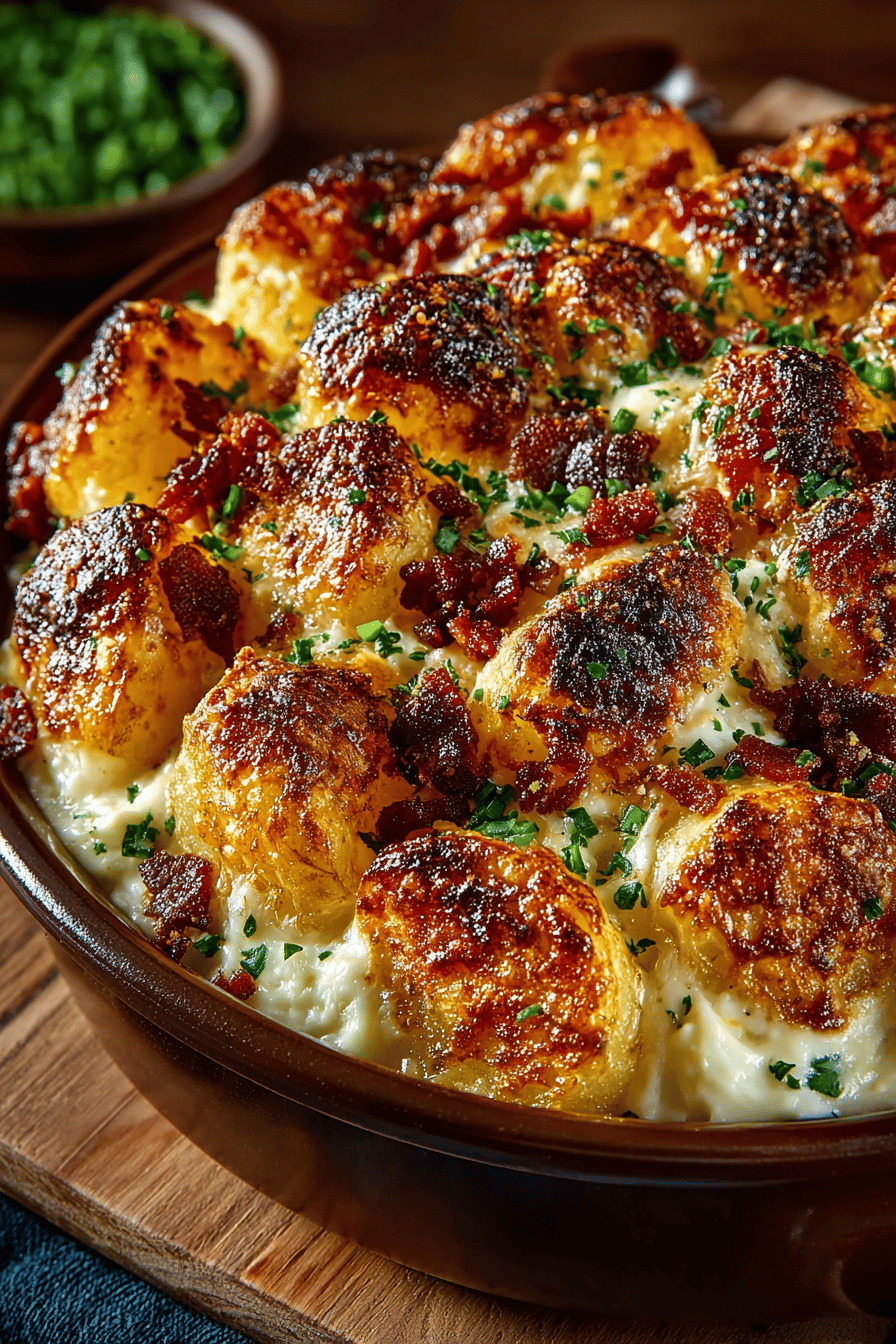 Bacon-Infused Baked Potato Casserole Recipe final dish beautifully presented and ready to serve