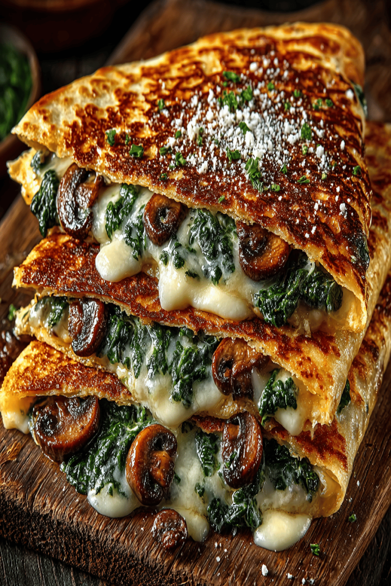 Baked Spinach and Mushroom Quesadillas Recipe