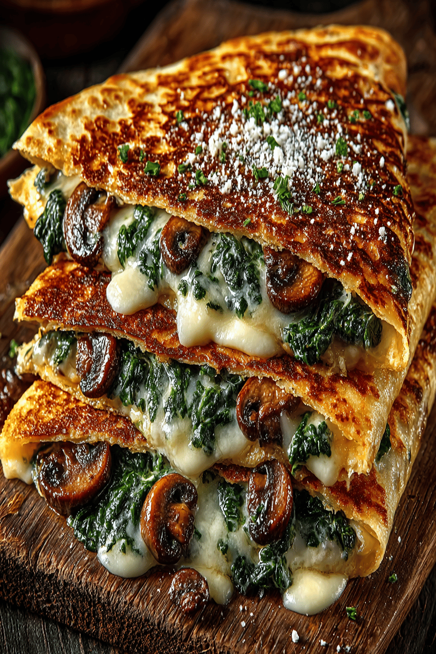 Baked Spinach and Mushroom Quesadillas Recipe