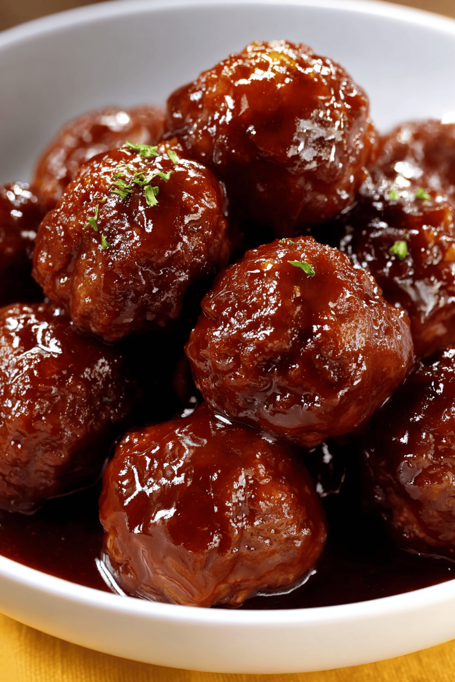 Best Crockpot Meatballs Recipe ingredients organized and measured on kitchen counter