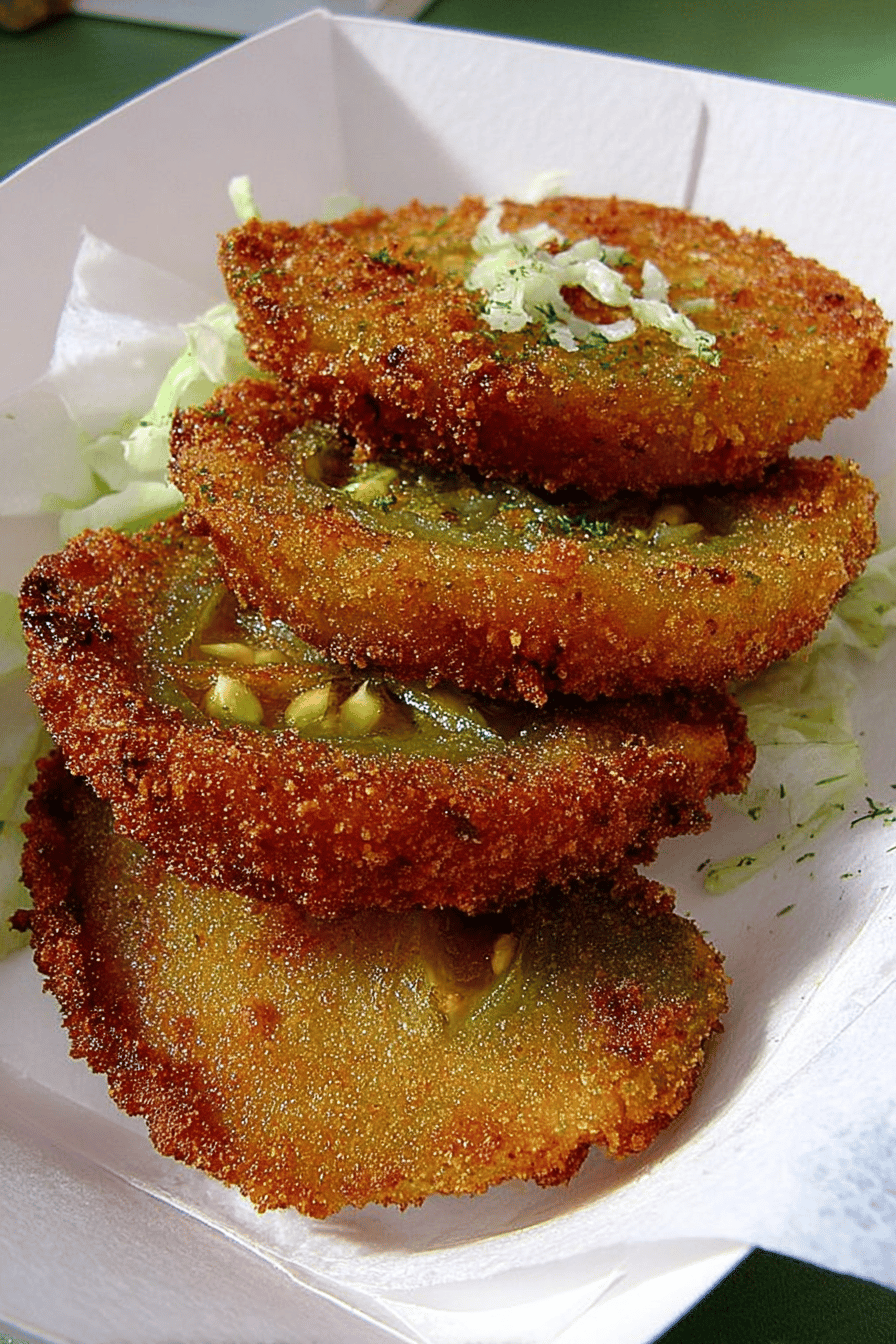 Best Fried Green Tomatoes Recipe: A Crispy, Southern Classic slice on plate showing perfect texture and swirl pattern