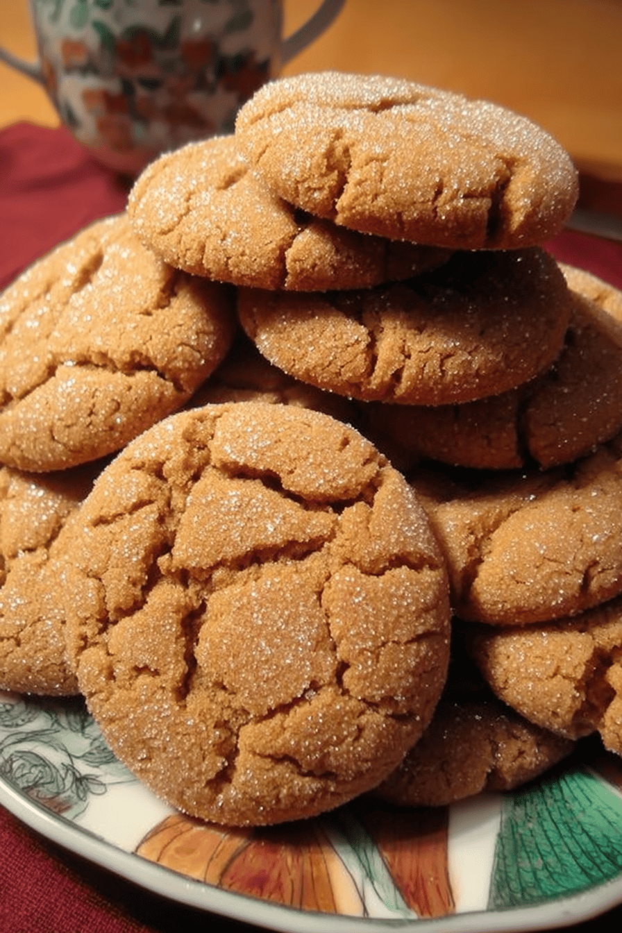 Big Soft Ginger Cookies Recipe slice on plate showing perfect texture and swirl pattern