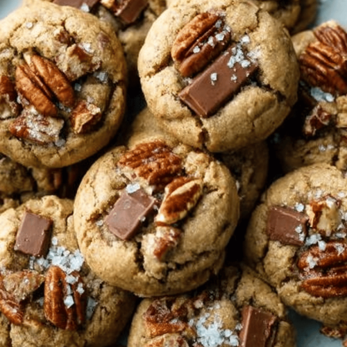 Bourbon Pecan Chocolate Chunk Cookies with Brown Butter