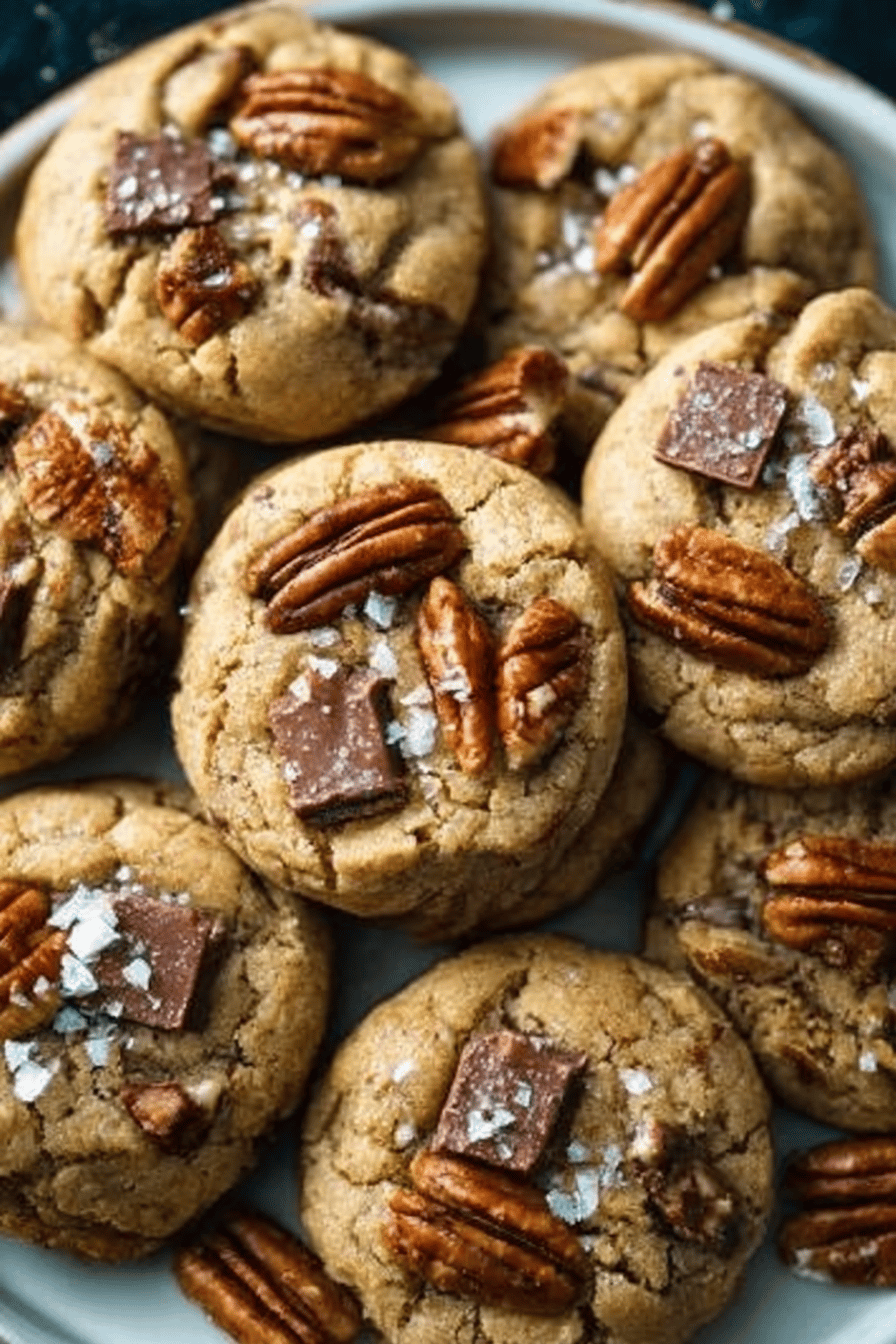 Bourbon Pecan Chocolate Chunk Cookies with Brown Butter ingredients organized and measured on kitchen counter