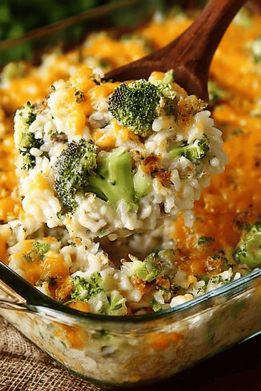 Broccoli and Rice Casserole Recipe ingredients organized and measured on kitchen counter