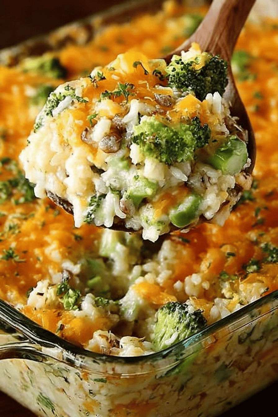 Broccoli and Rice Casserole Recipe final dish beautifully presented and ready to serve