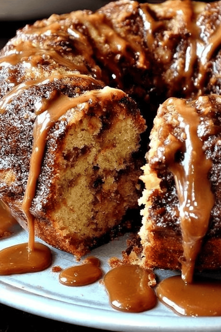 Brown Sugar Caramel Pound Cake Recipe ingredients organized and measured on kitchen counter