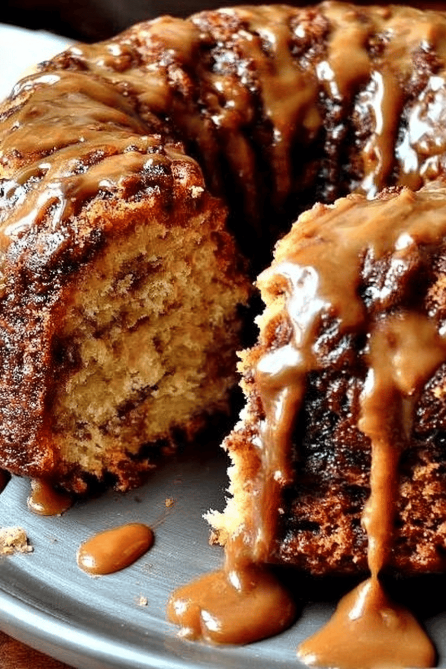 Brown Sugar Caramel Pound Cake Recipe slice on plate showing perfect texture and swirl pattern