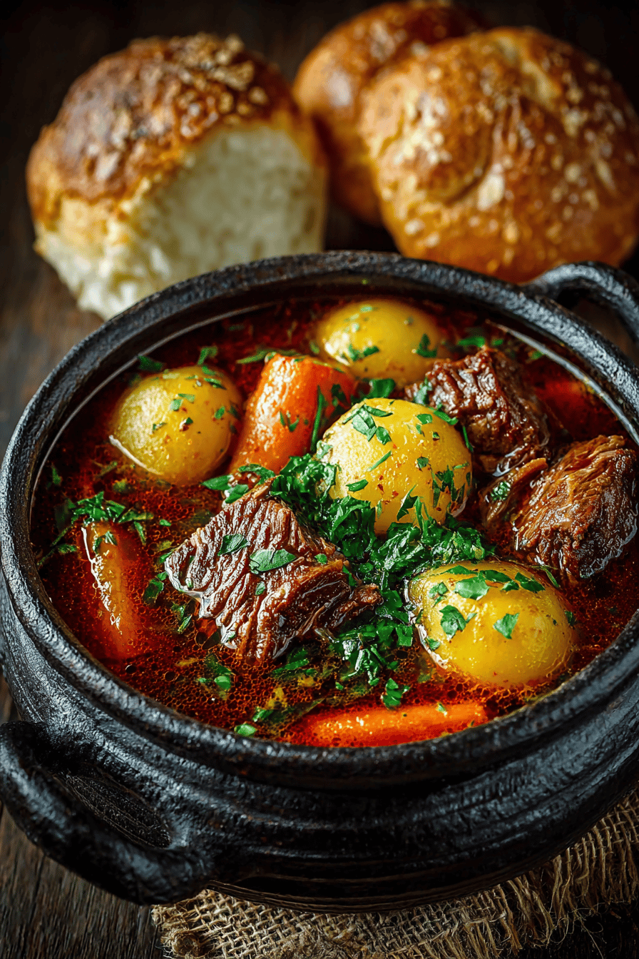 Budget-Friendly Hearty Poor Man's Stew Recipe final dish beautifully presented and ready to serve