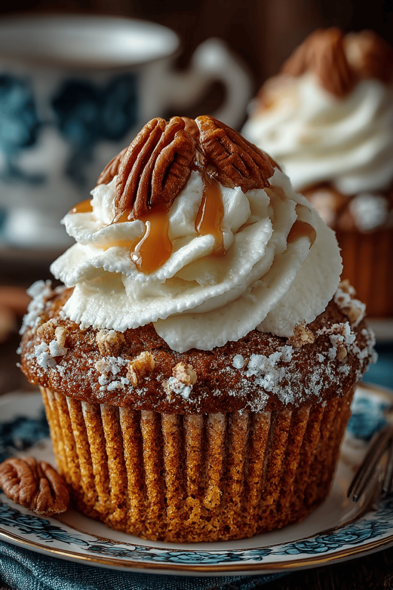 Caramel Pecan Carrot Cupcakes Recipe