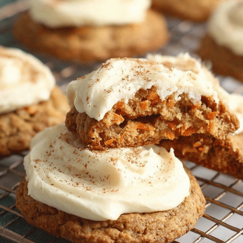 Carrot Cake Cookies Topped with Cream Cheese Frosting Recipe