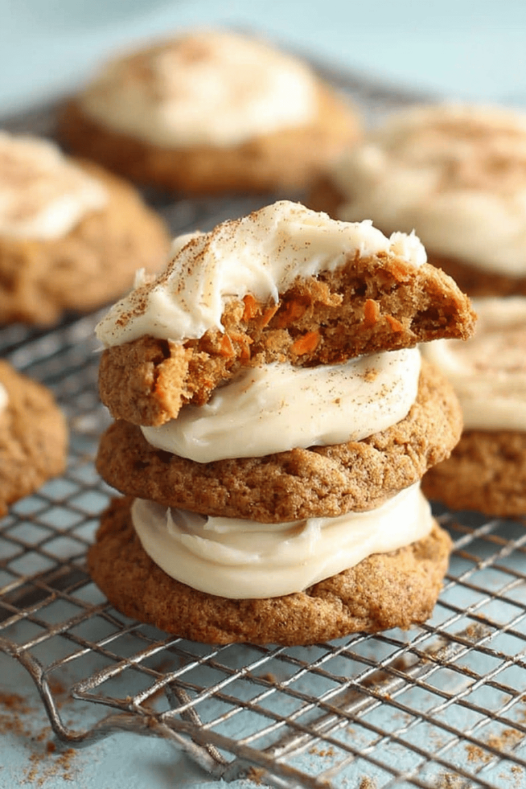 Carrot Cake Cookies Topped with Cream Cheese Frosting Recipe