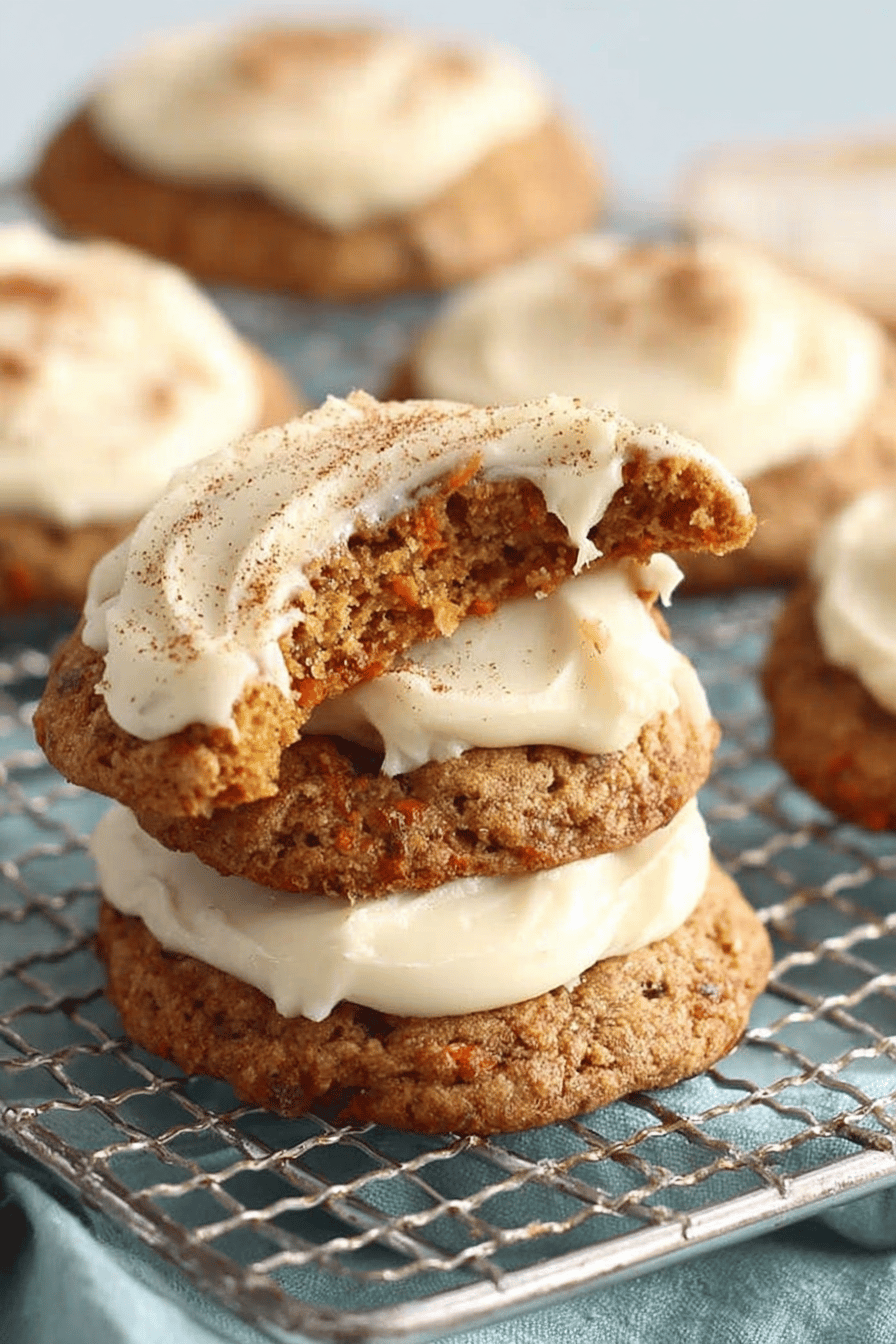 Carrot Cake Cookies Topped with Cream Cheese Frosting Recipe ingredients organized and measured on kitchen counter