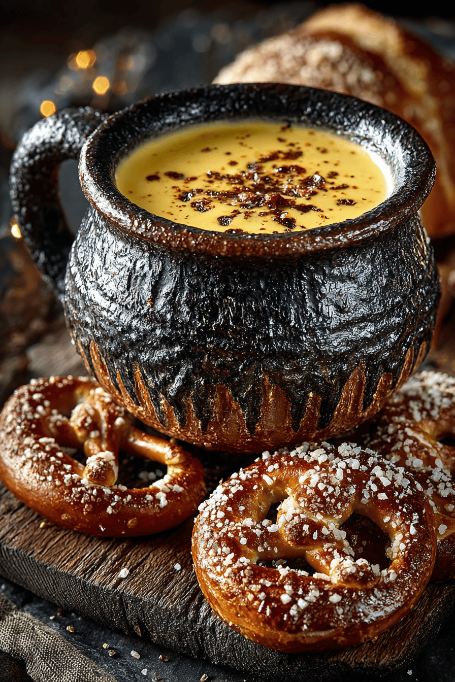 Cheese Sauce Recipe Perfect for Dipping Pretzels ingredients organized and measured on kitchen counter