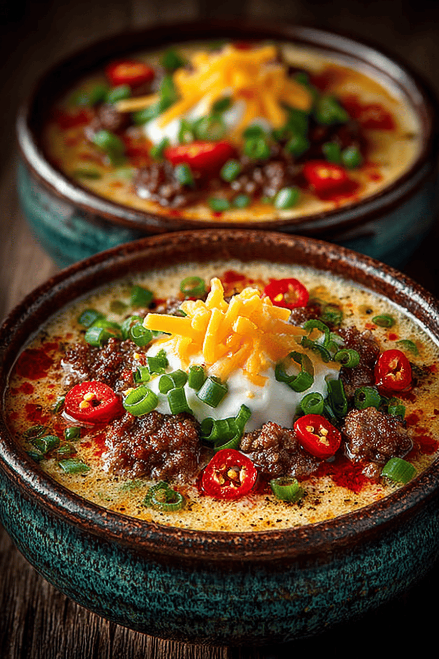 Cheeseburger Soup Recipe How to Make a Cozy Comfort Dish final dish beautifully presented and ready to serve