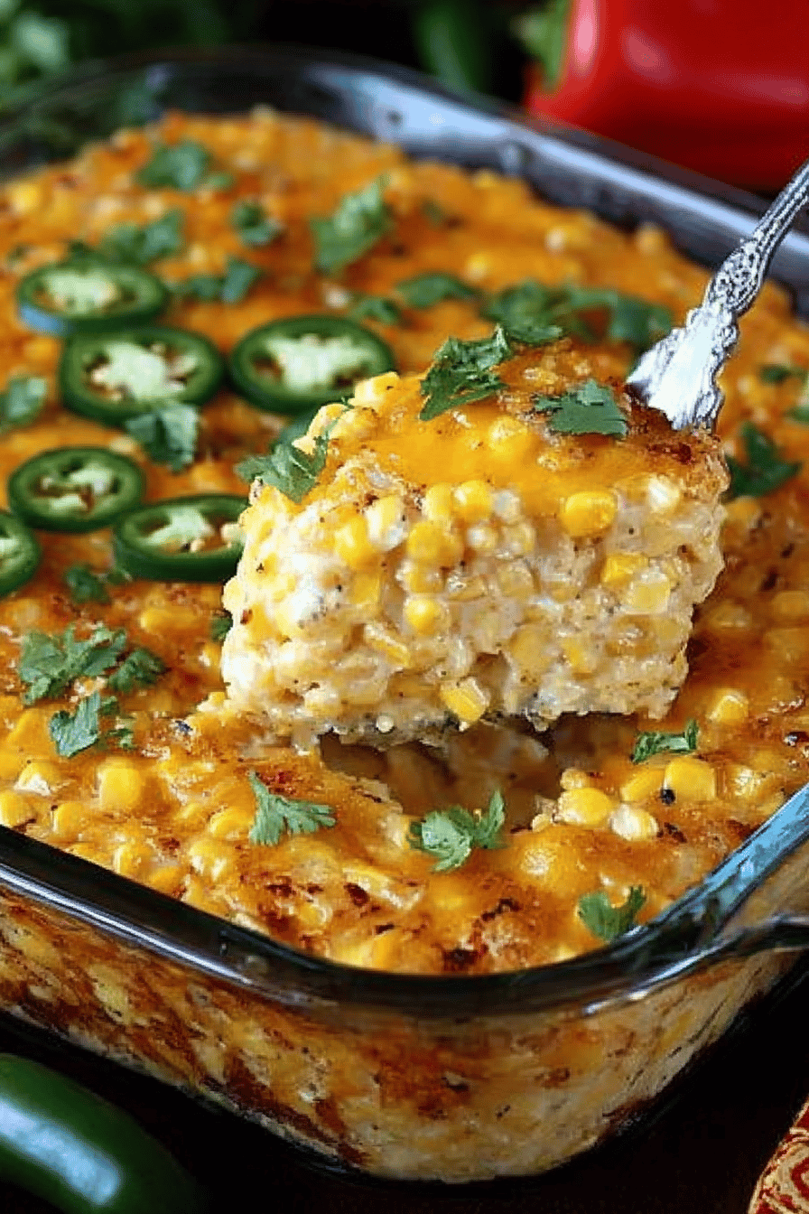 Cheesy Fiesta Corn Casserole Recipe ingredients organized and measured on kitchen counter
