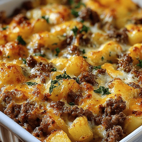 Cheesy Hamburger Potato Cassole Recipe