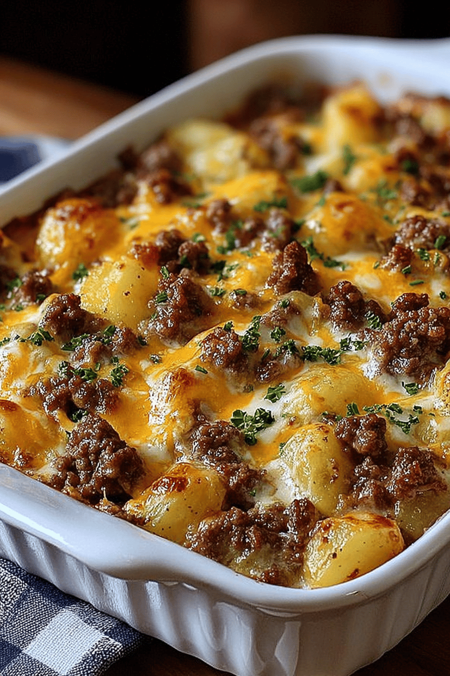 Cheesy Hamburger Potato Cassole Recipe