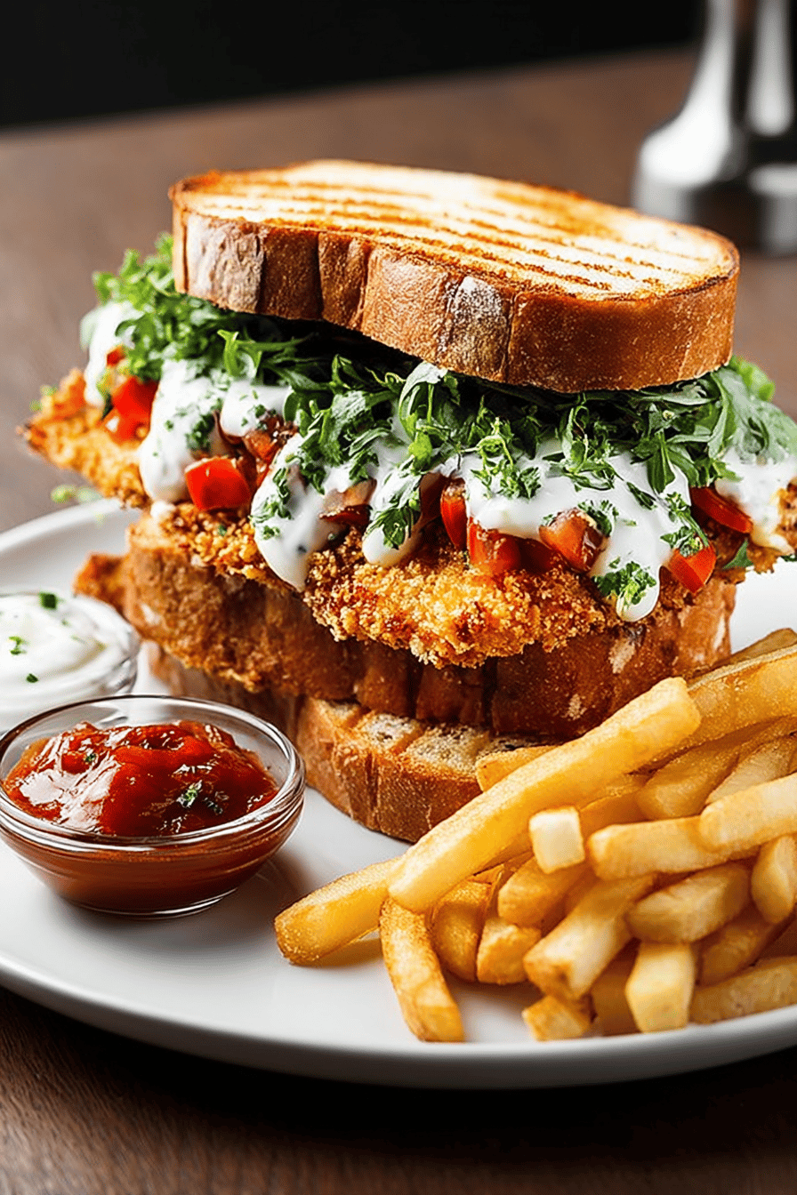 Chicken Cutlet Sandwich Recipe slice on plate showing perfect texture and swirl pattern