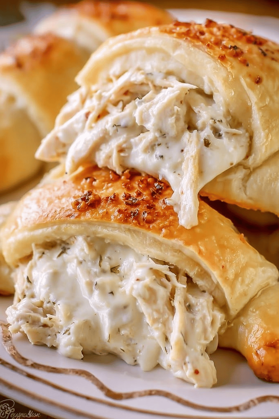 Chicken Stuffed Crescent Rolls Recipe ingredients organized and measured on kitchen counter