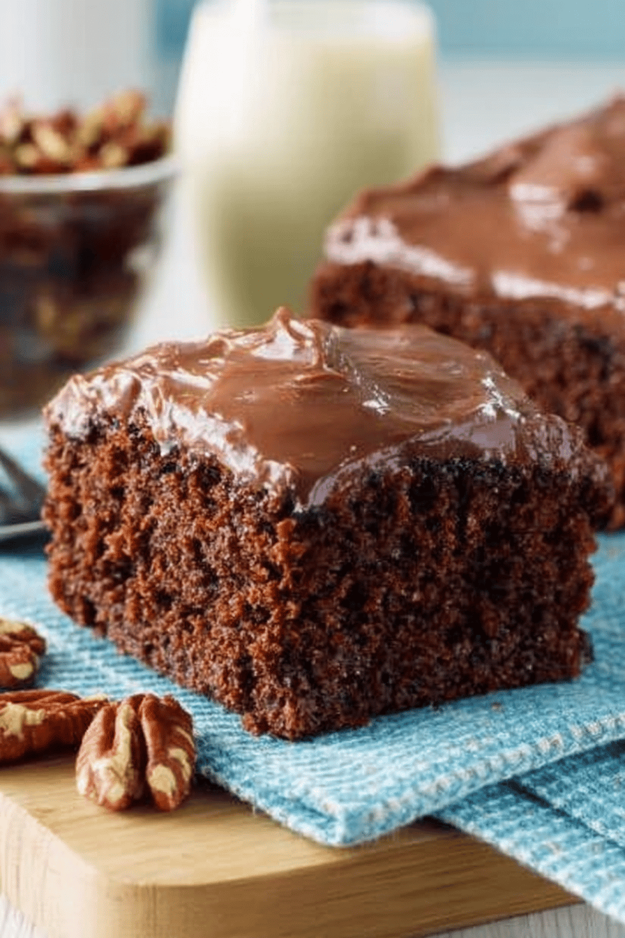 Chocolate Buttermilk Cake with Delightful Frosting Recipe slice on plate showing perfect texture and swirl pattern