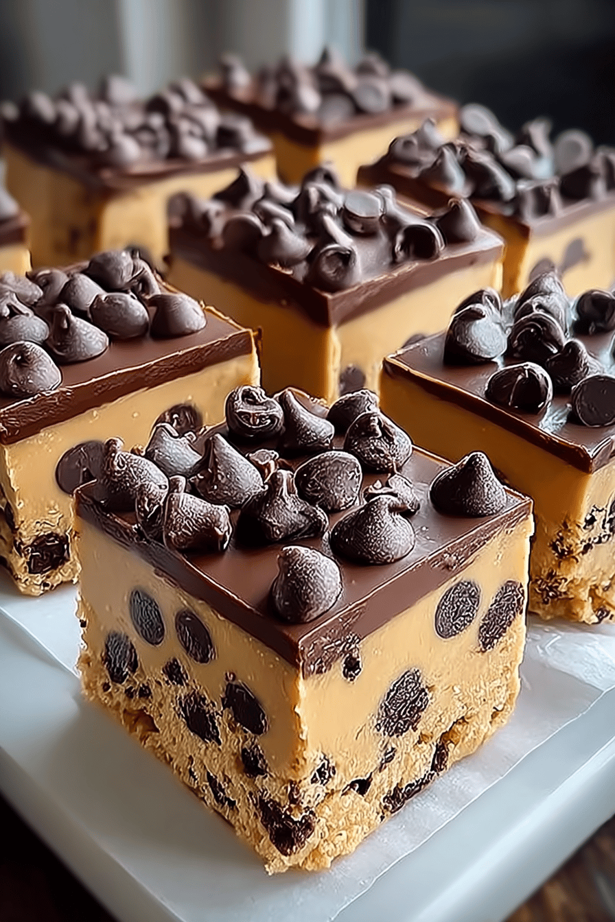 Chocolate Chip Cookie Dough Bar Recipe slice on plate showing perfect texture and swirl pattern
