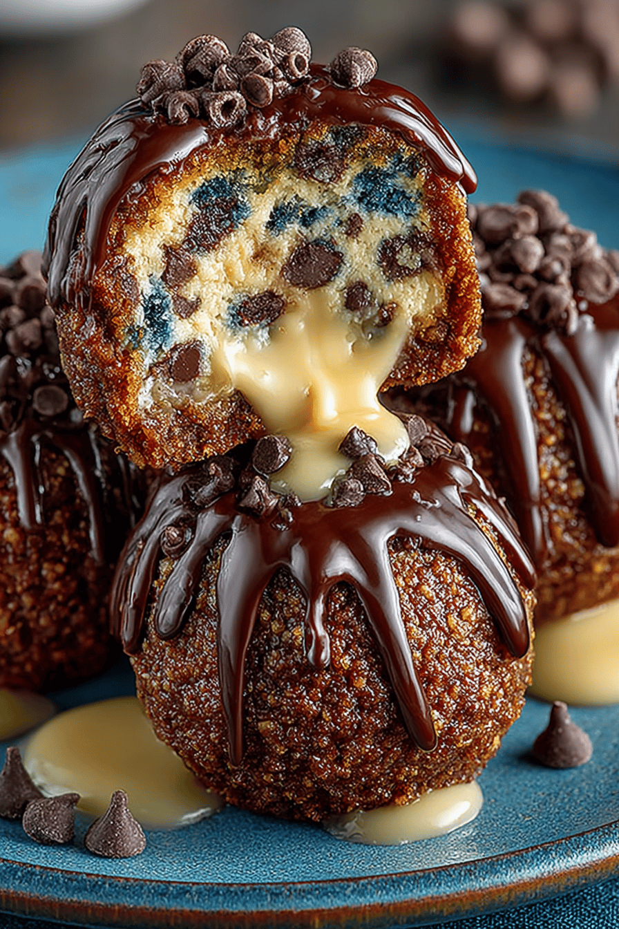 Chocolate Chip Cookie Dough Brownie Bombs Recipe final dish beautifully presented and ready to serve