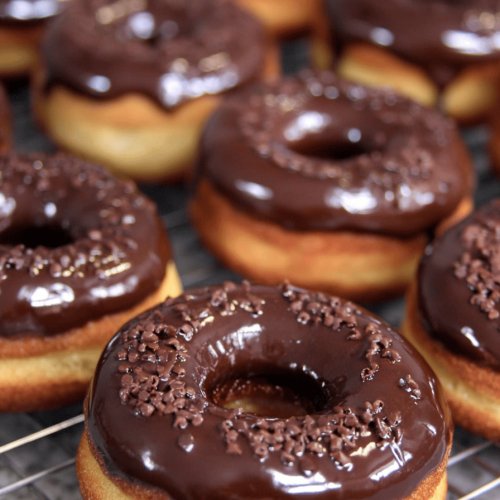 Chocolate Glaze Cake Donuts Recipe