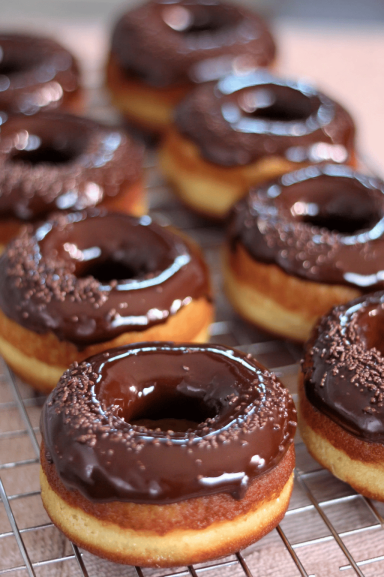 Chocolate Glaze Cake Donuts Recipe