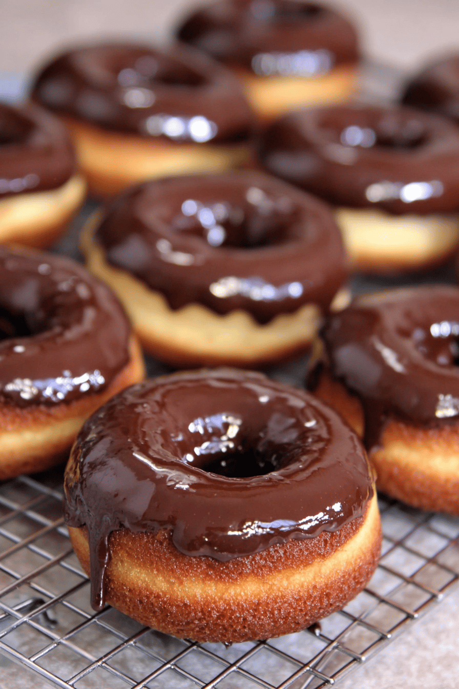 Chocolate Glaze Cake Donuts Recipe final dish beautifully presented and ready to serve