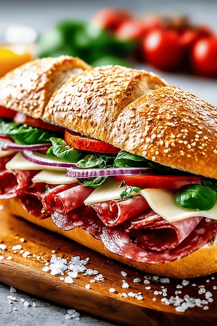 Chopped Italian Sandwich Recipe slice on plate showing perfect texture and swirl pattern