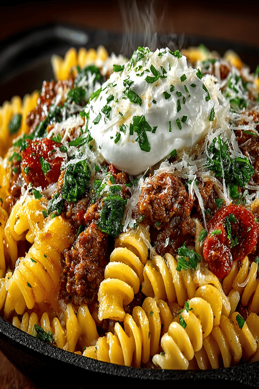 Classic Beefaroni Recipe for a Hearty Meal slice on plate showing perfect texture and swirl pattern