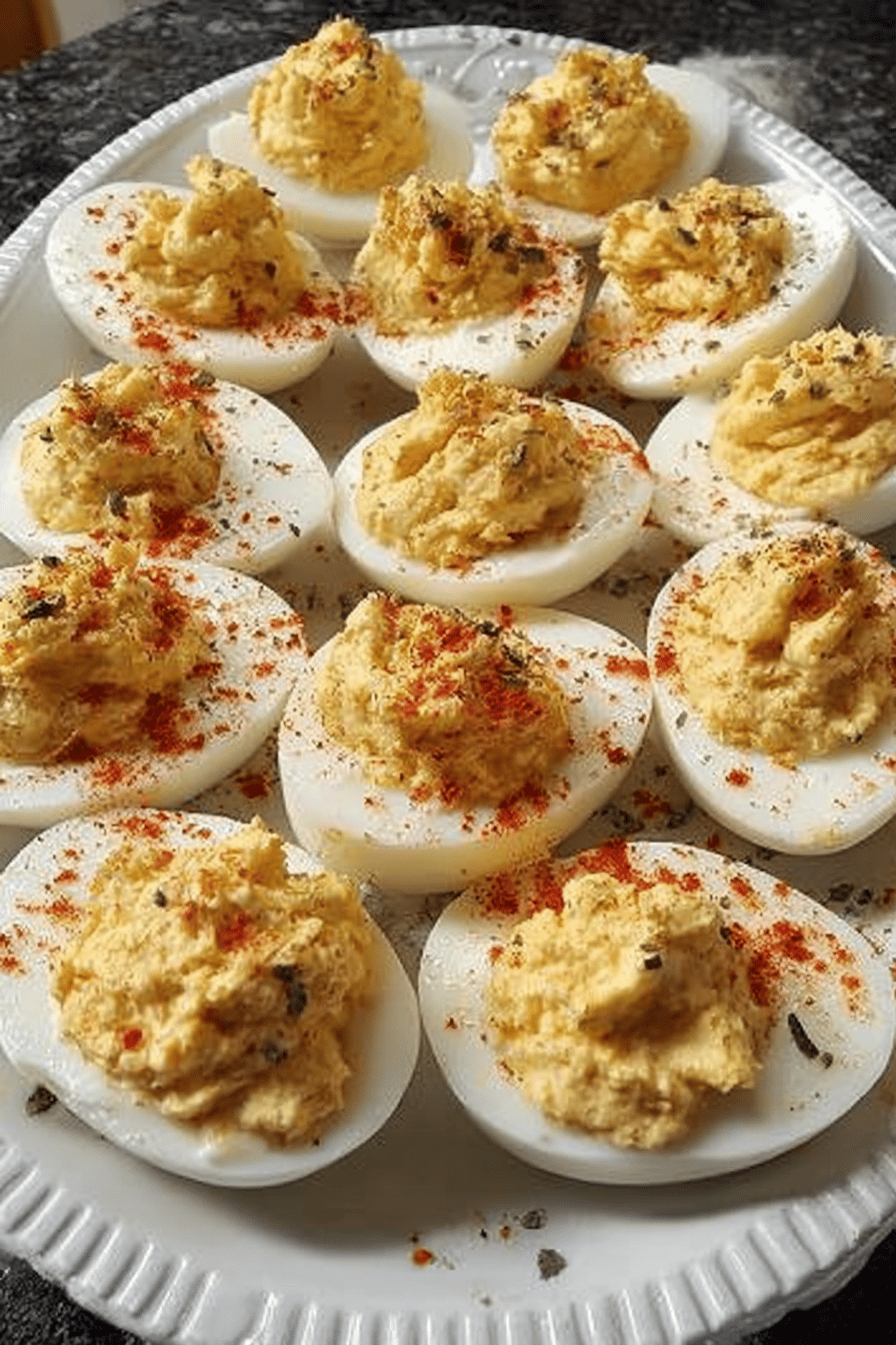 Classic Deviled Eggs Recipe: A Timeless Appetizer Favorite ingredients organized and measured on kitchen counter