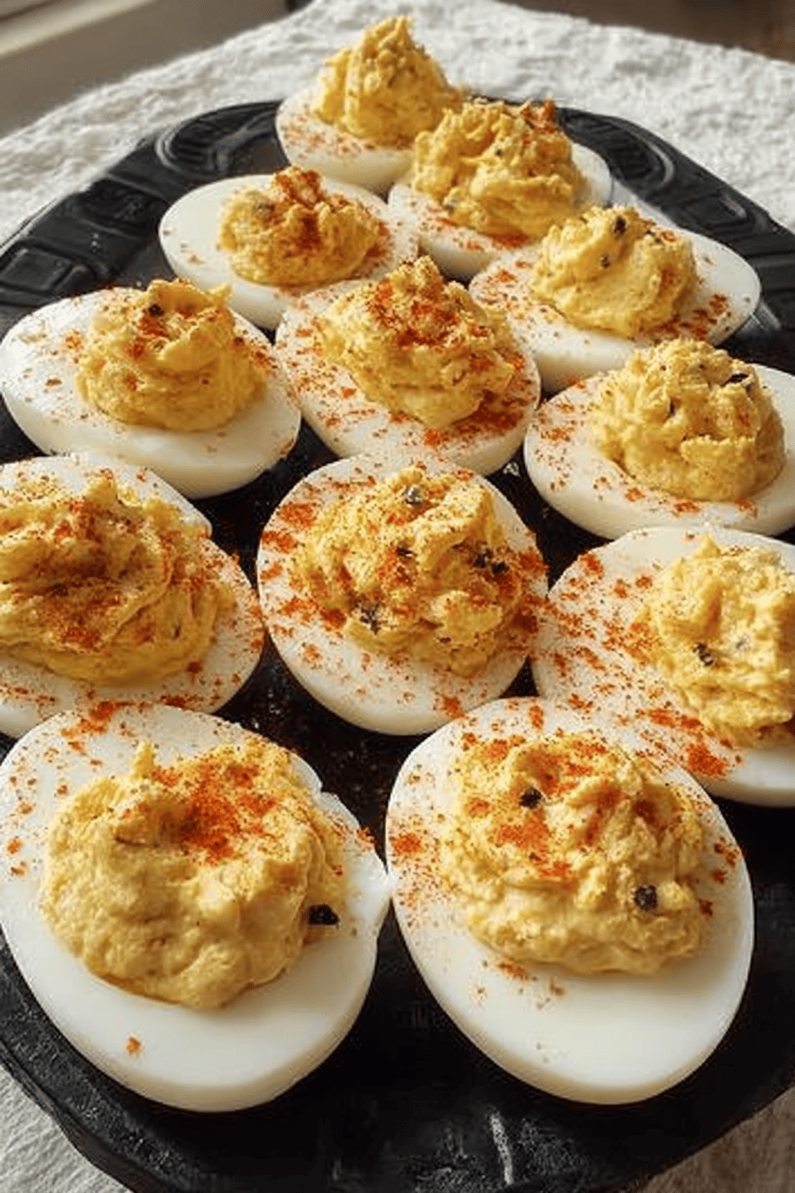 Classic Deviled Eggs Recipe: A Timeless Appetizer Favorite slice on plate showing perfect texture and swirl pattern