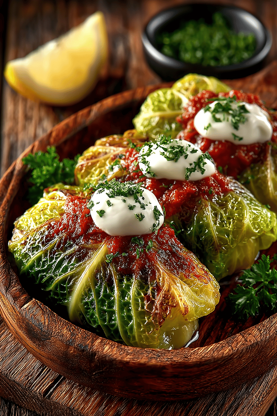 Classic Old-Fashioned Stuffed Cabbage Rolls Recipe ingredients organized and measured on kitchen counter