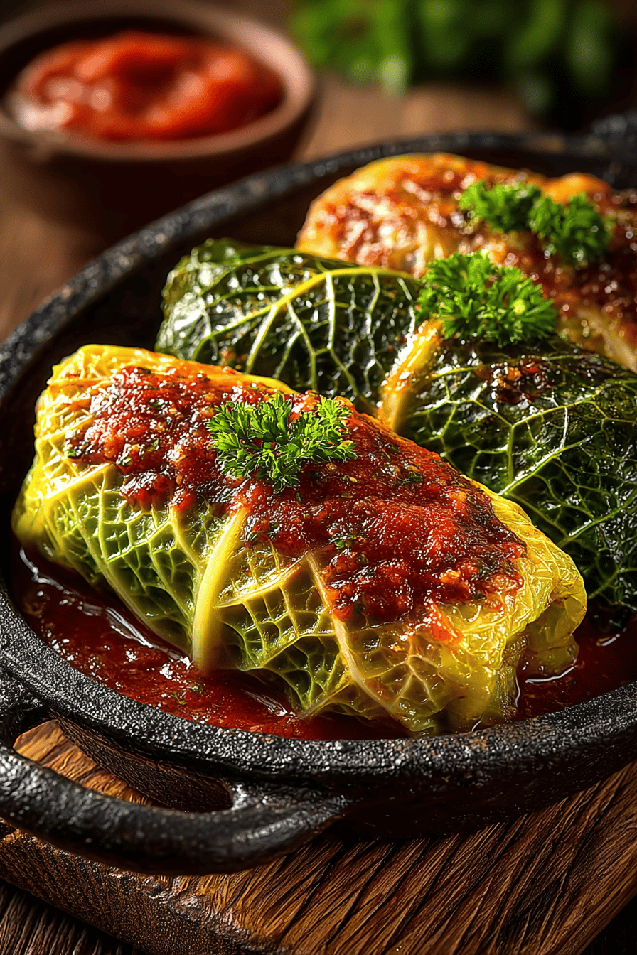Classic Old-Fashioned Stuffed Cabbage Rolls Recipe slice on plate showing perfect texture and swirl pattern