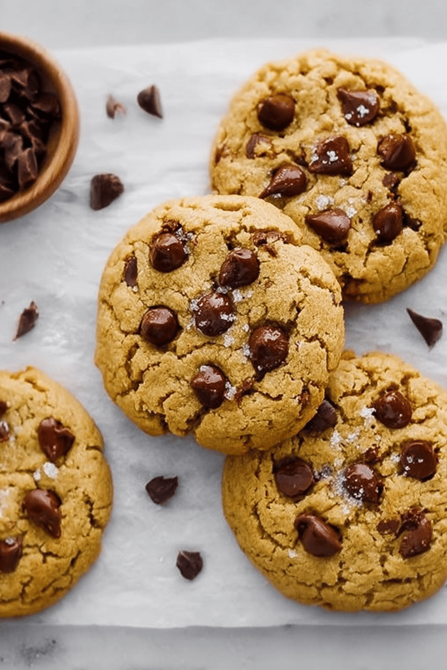 Coconut Butter Chocolate Chip Cookie Recipe ingredients organized and measured on kitchen counter