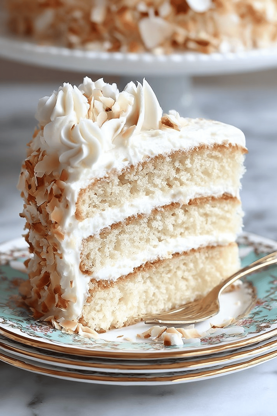 Coconut Cake Recipe Featuring Cream Cheese Coconut Frosting ingredients organized and measured on kitchen counter