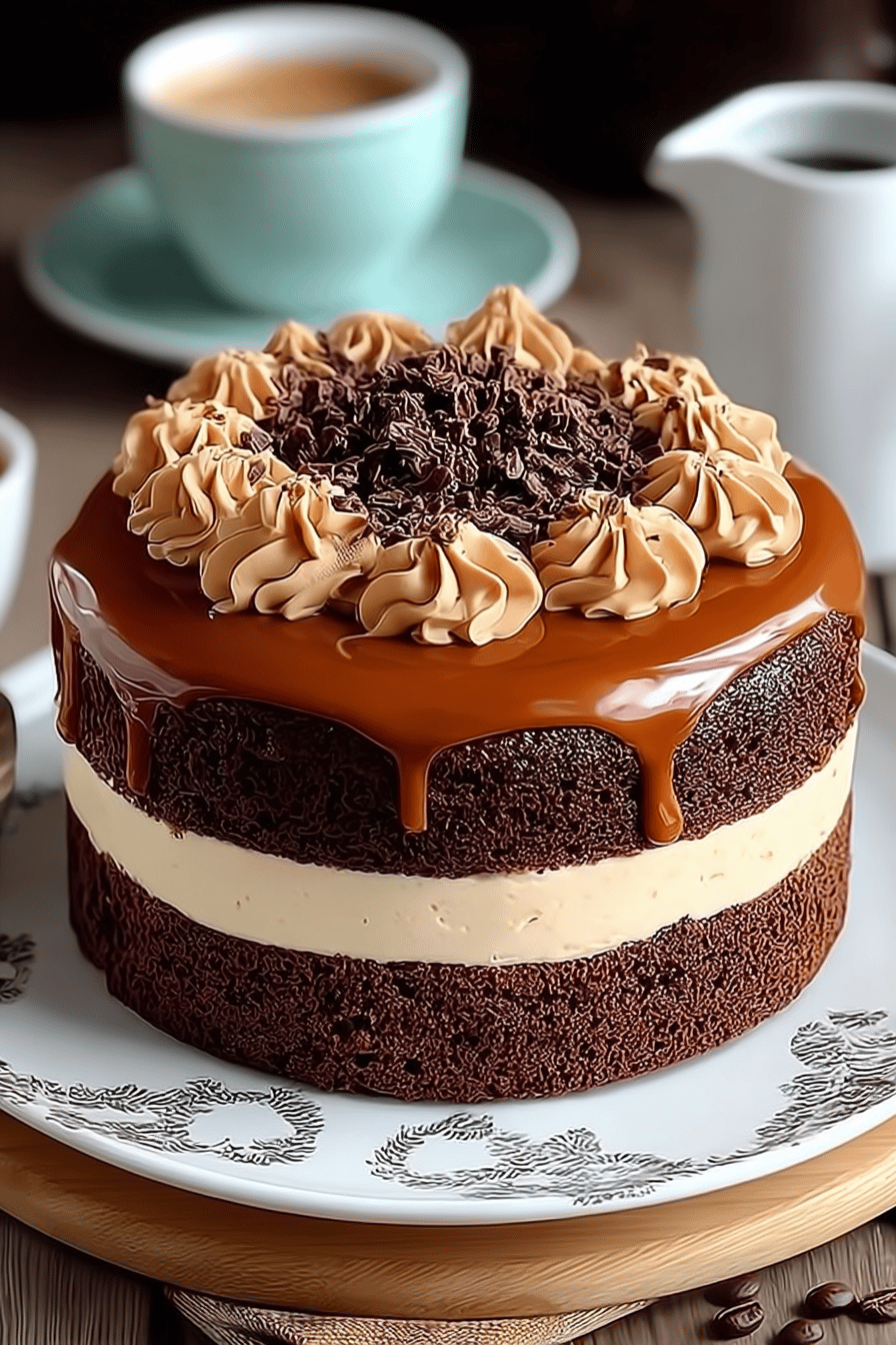 Coffee and Chocolate Sponge Cake Recipe final dish beautifully presented and ready to serve